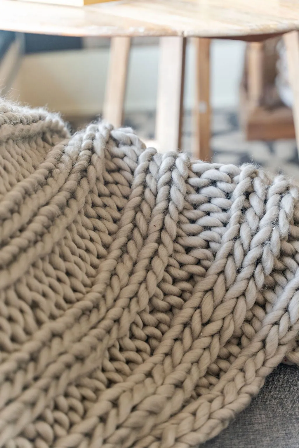 Chunky Knit Throw Blanket