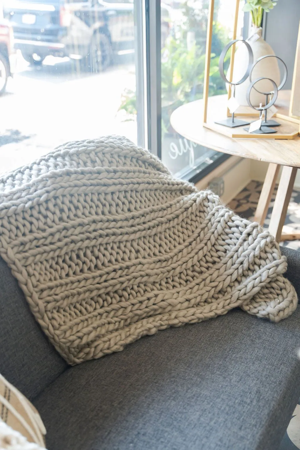 Chunky Knit Throw Blanket