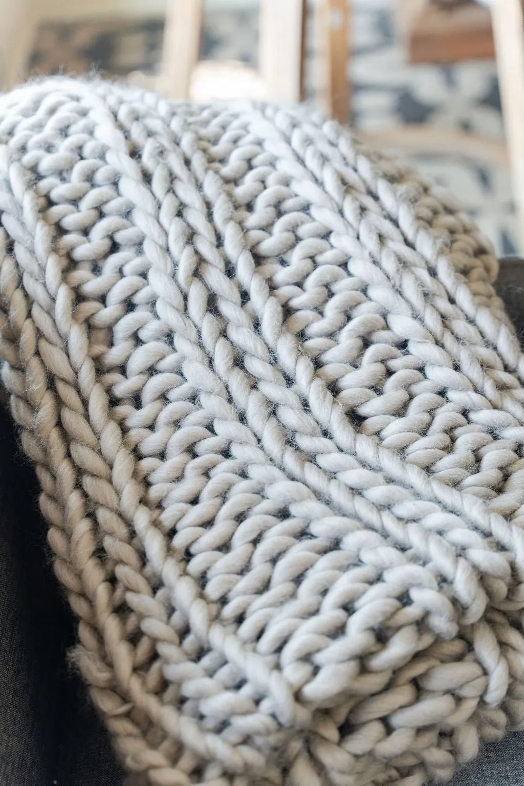 Chunky Knit Throw Blanket