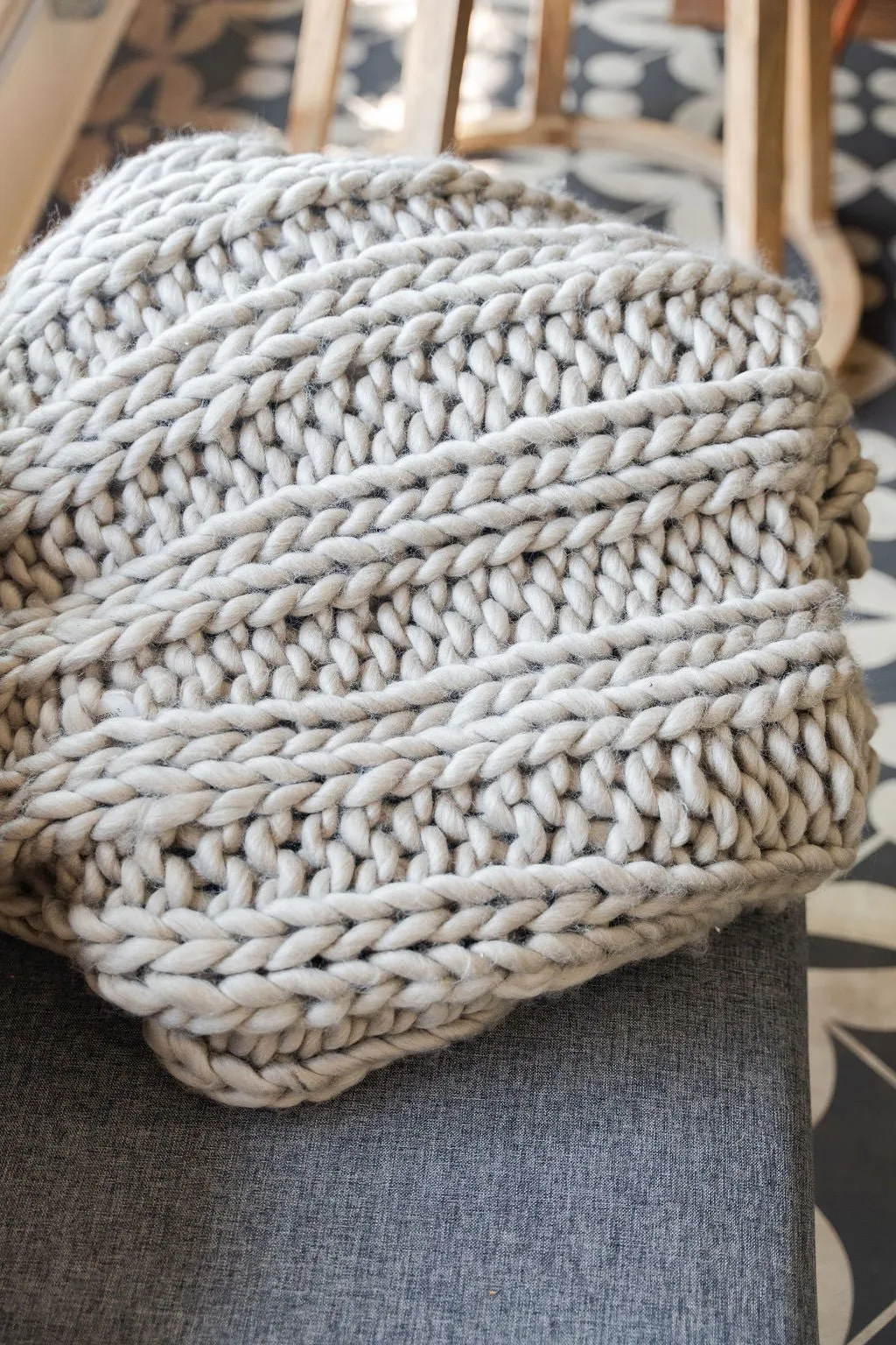 Chunky Knit Throw Blanket