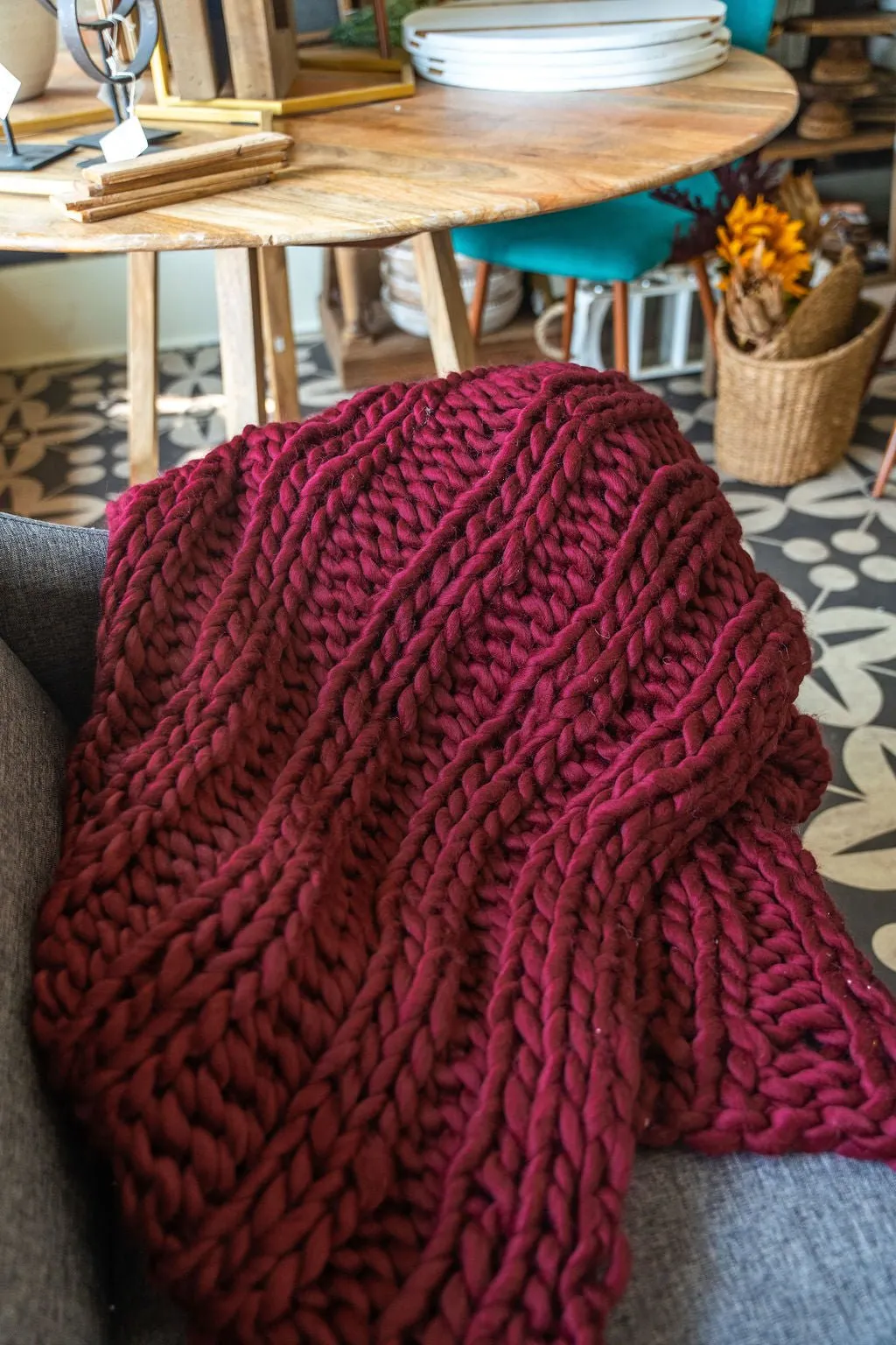 Chunky Knit Throw Blanket