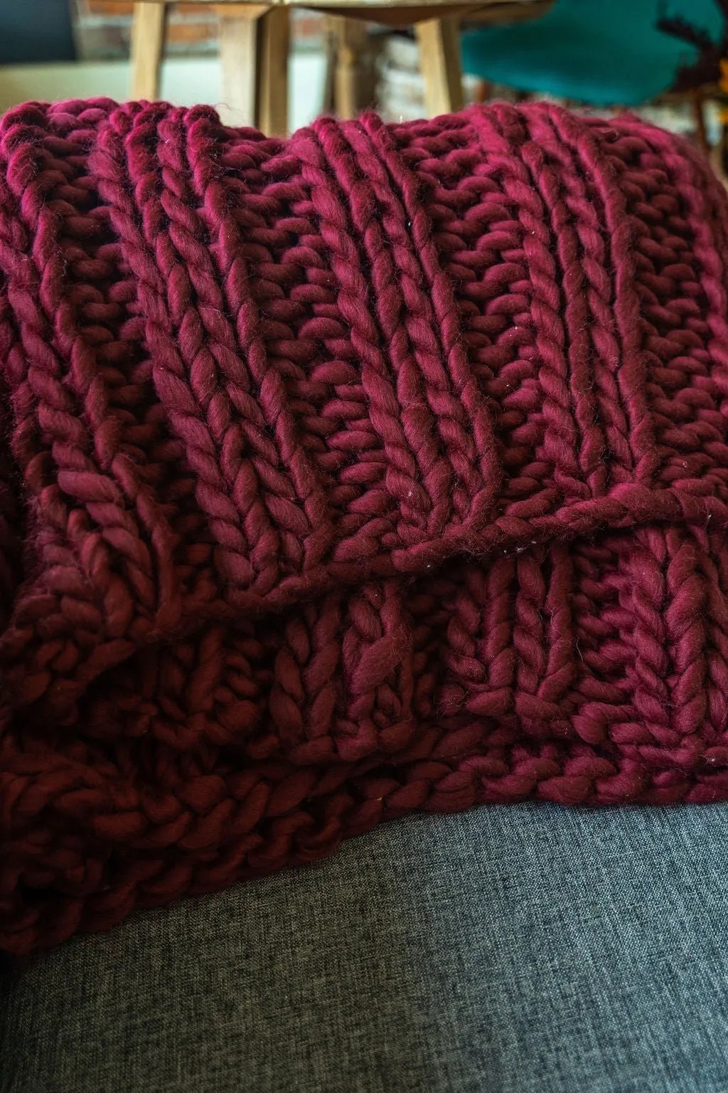 Chunky Knit Throw Blanket