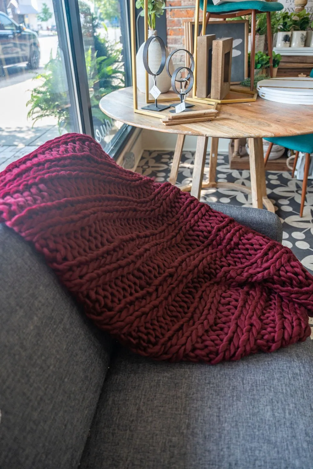 Chunky Knit Throw Blanket