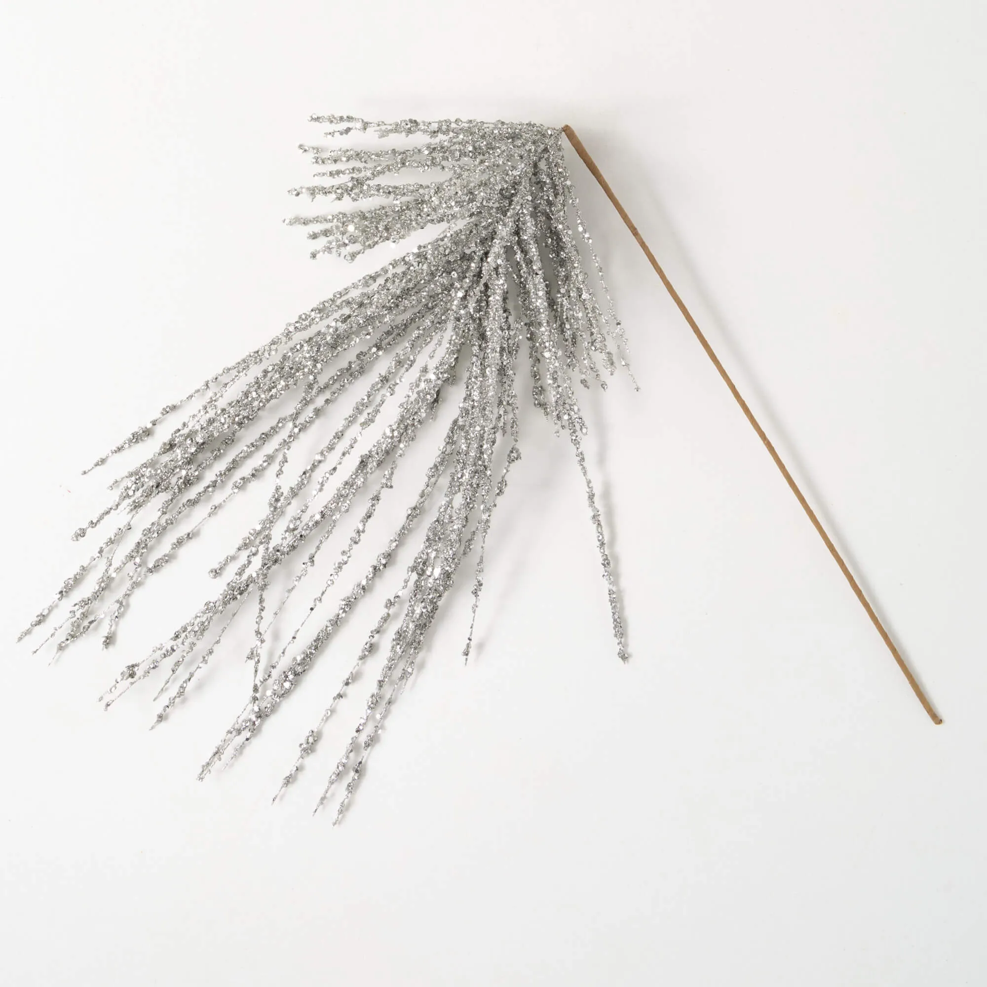 Glitter Silver Pine Spray