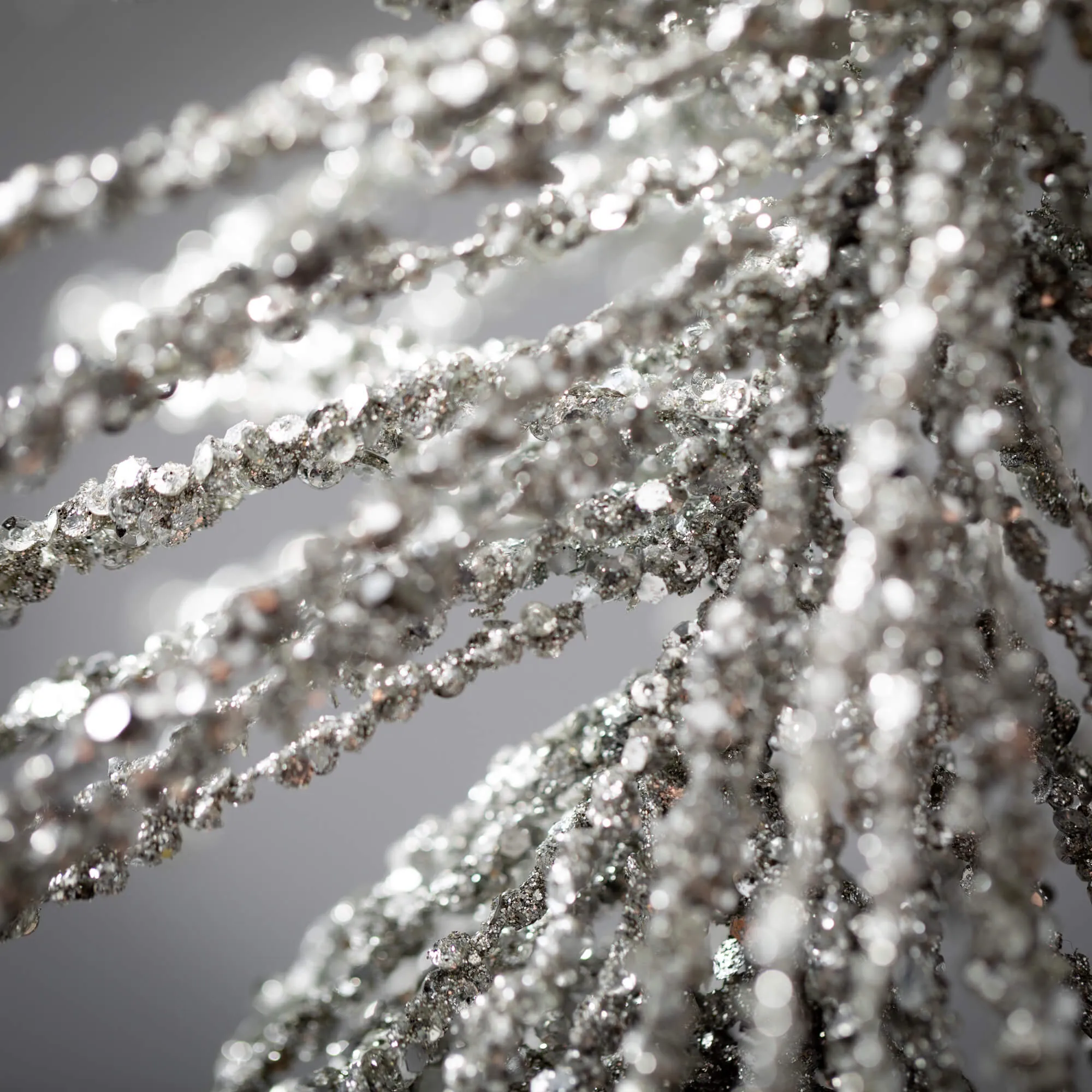 Glitter Silver Pine Spray
