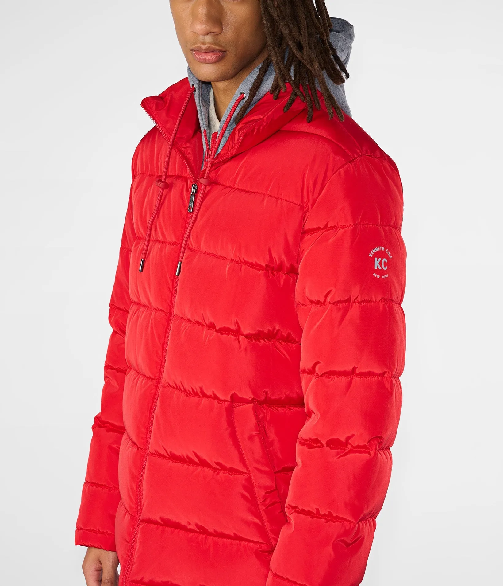 Hooded Puffer Jacket With Bib