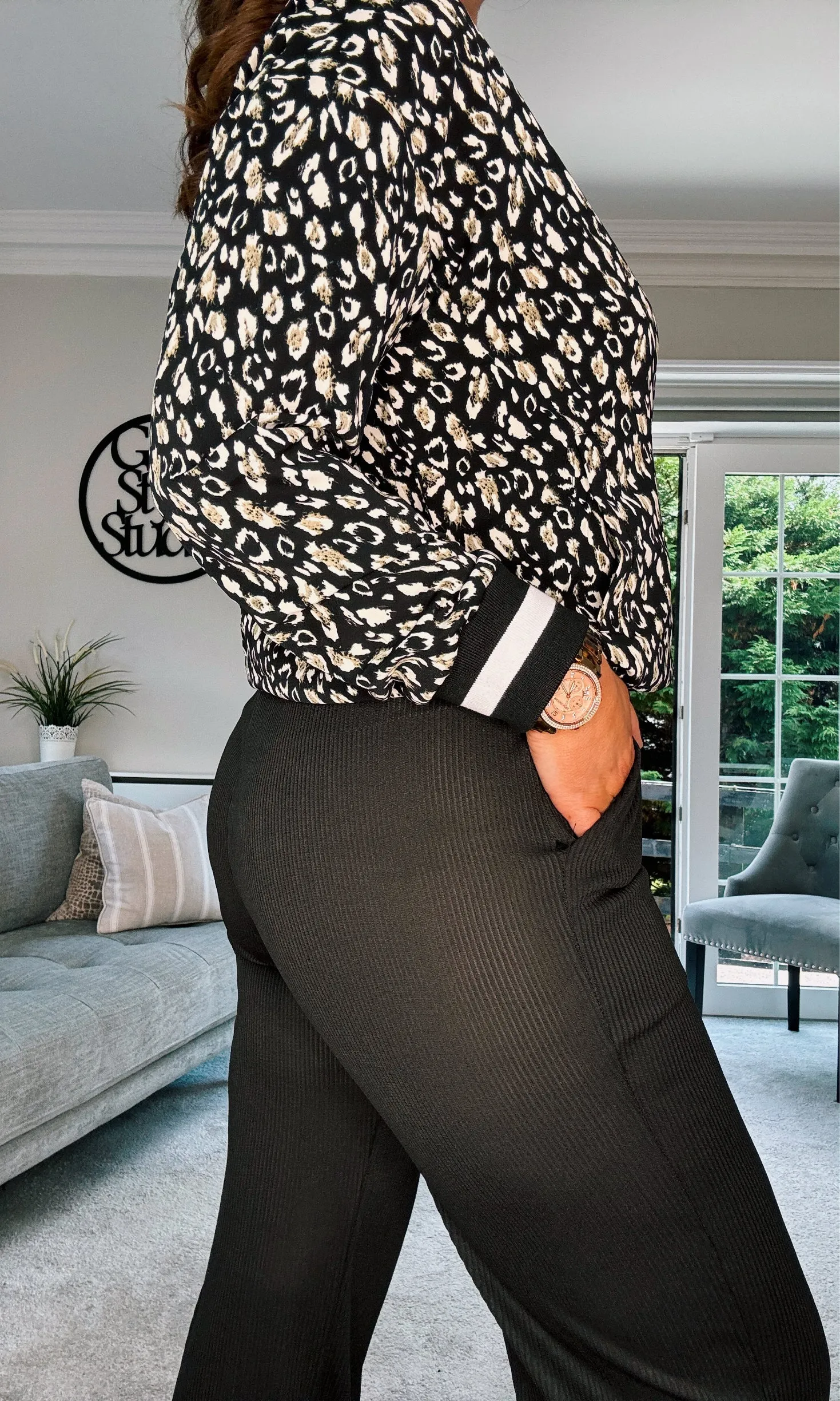 LEOPARD PRINT BOMBER Premium Brand