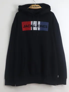 Men's Brand Logo Printed Hoodie,Black