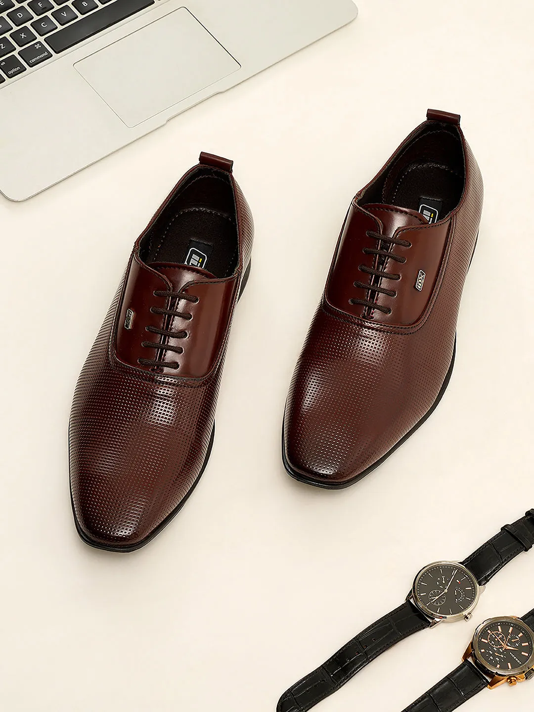 Men's Wine Texture Finish Lace Up Formal (IX2031)