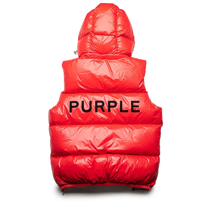 Purple Brand Nylon Puffer Vest - Red