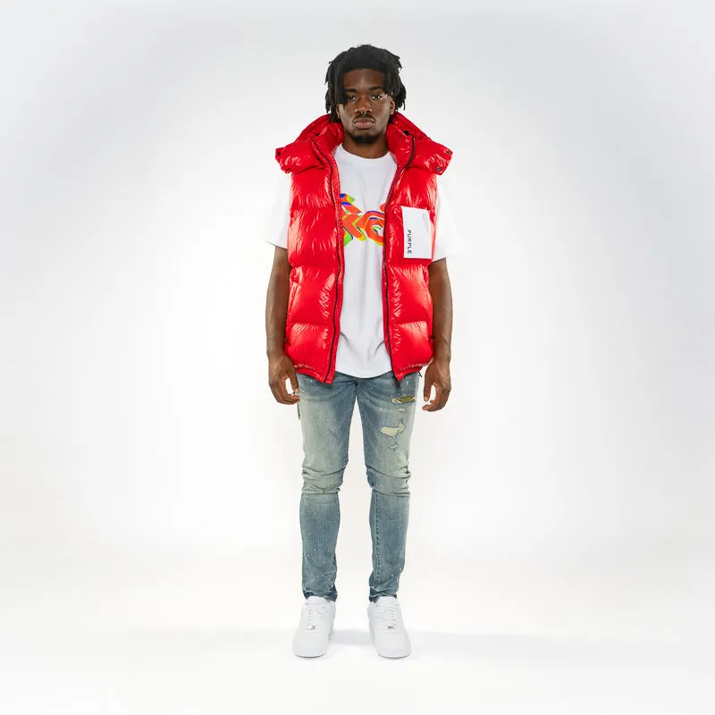 Purple Brand Nylon Puffer Vest - Red