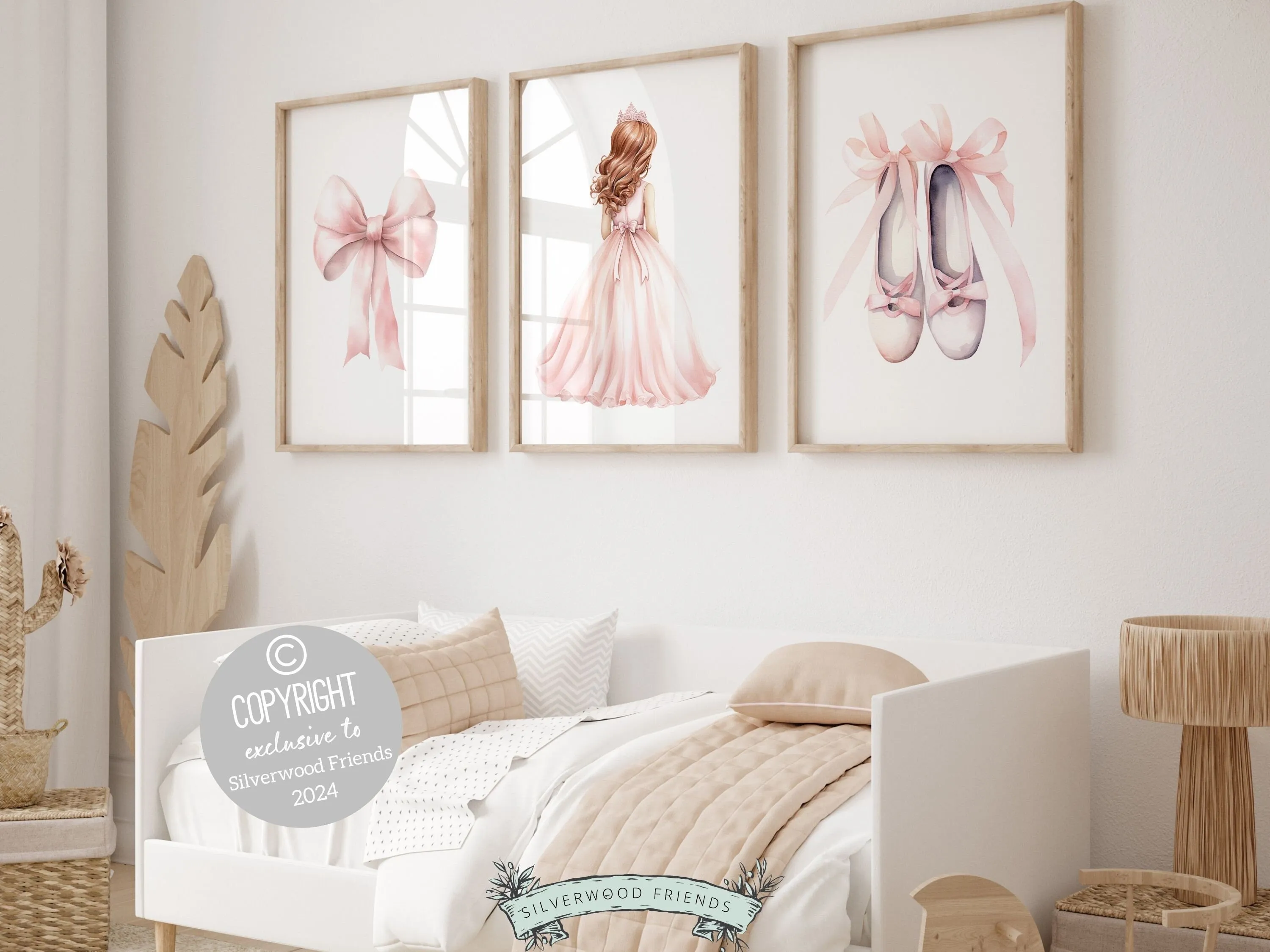 Red Hair Princess Nursery Prints