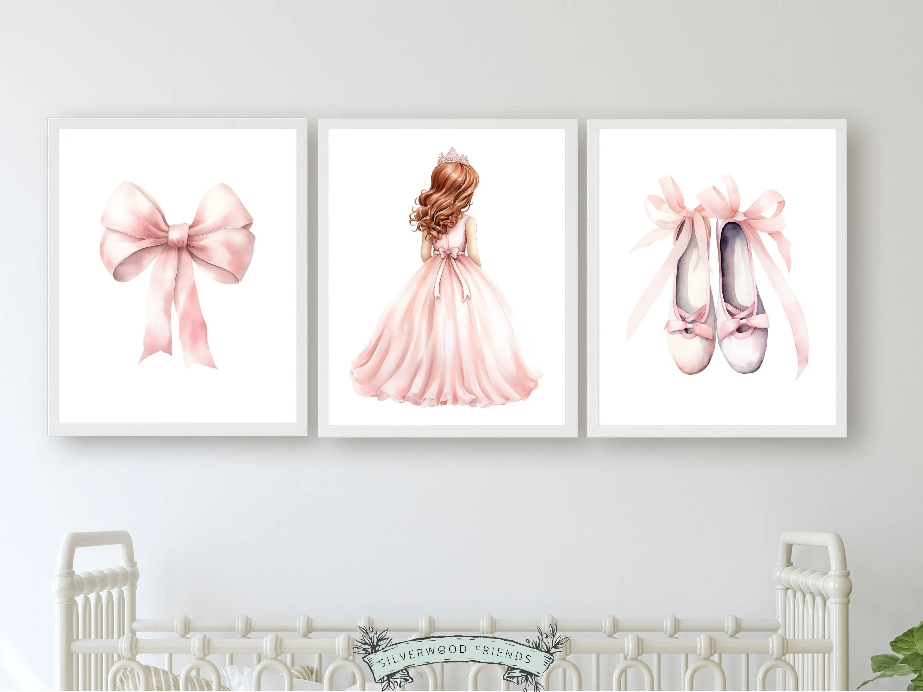 Red Hair Princess Nursery Prints