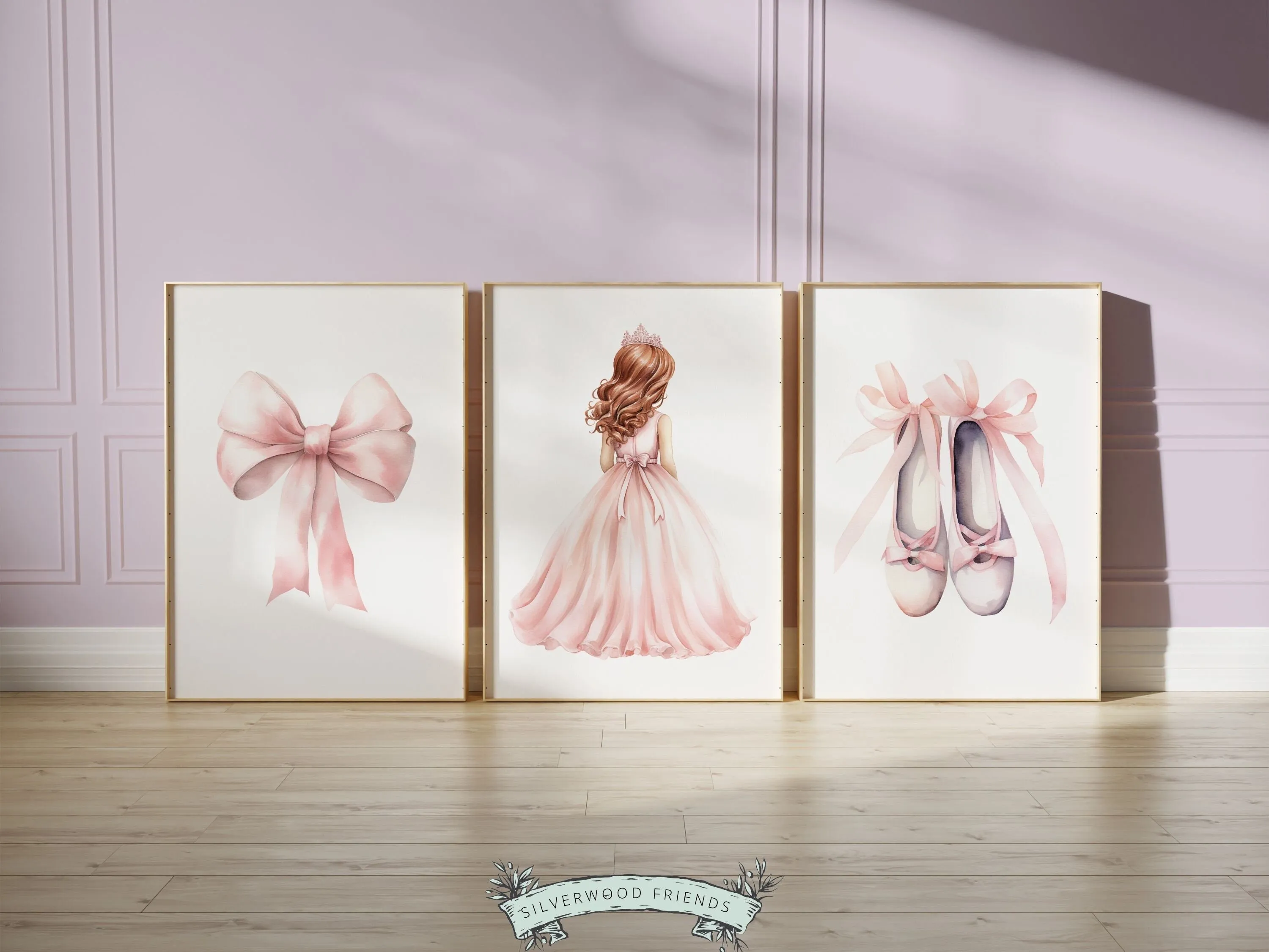 Red Hair Princess Nursery Prints